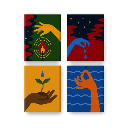 4 Mini Paintings - 4 Elements Set- Paint by Numbers