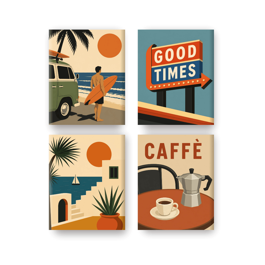 4 Mini Paintings - Road Trip Set- Paint by Numbers