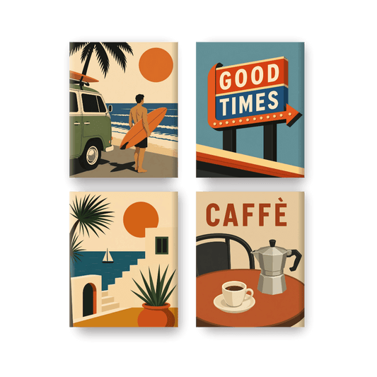 4 Mini Paintings - Road Trip Set- Paint by Numbers