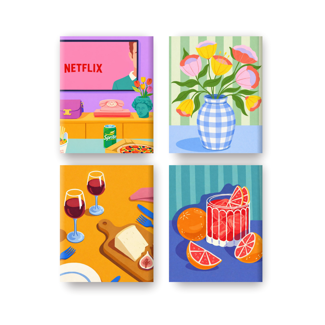 4 Mini Paintings - Cozy Moments Set- Paint by Numbers