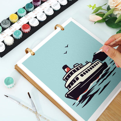 2027 Paint by Numbers Desk Calendar | Vintage Travel Edition