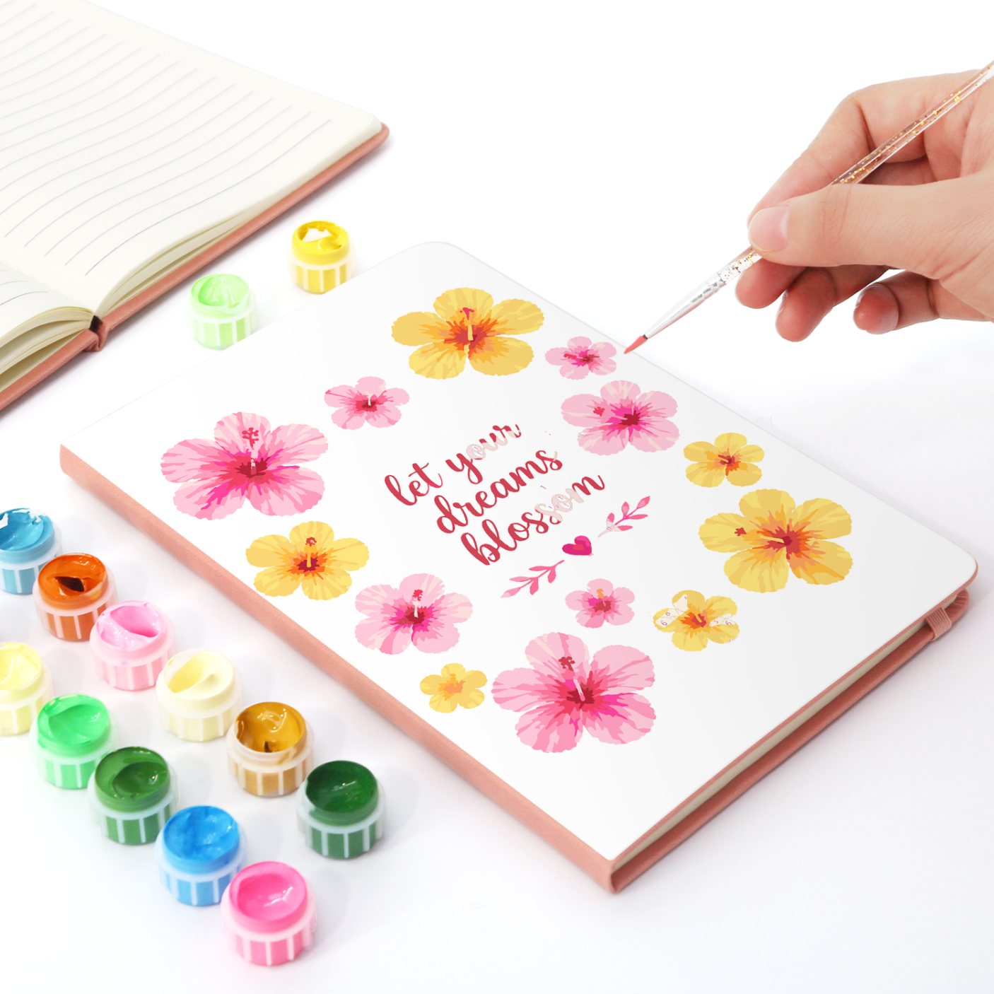 Paint by Number Notebook - Tropical Blossoms