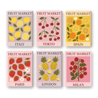 6 Mini Paintings - Fruit Market Set-Paint by numbers