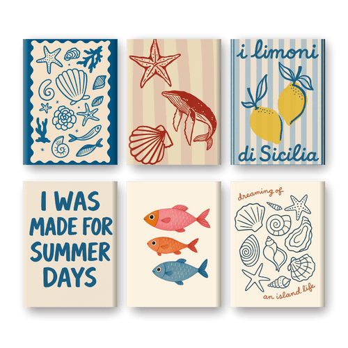 6 Mini Paintings - Beachlife Set