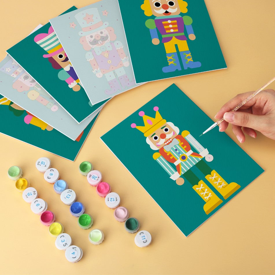 6 Wooden Board Mini Paintings – Nutcracker Parade Set