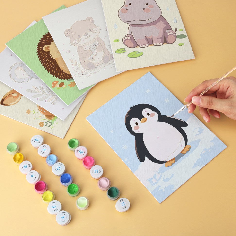 6 Wooden Board Mini Paintings – Baby Animal Friends