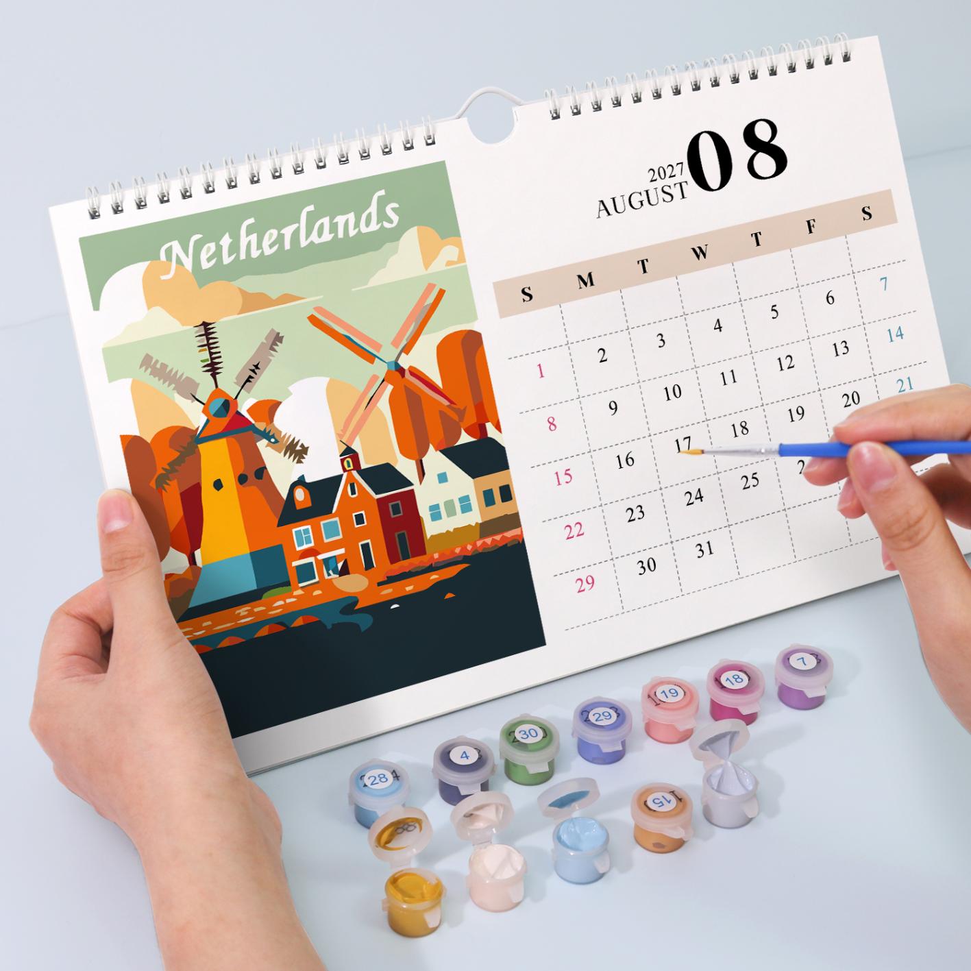Paint by Numbers Calendar 2027 | Famous Landmarks Edition