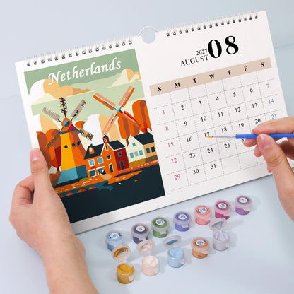 Paint by Numbers Calendar 2027 | Famous Landmarks Edition