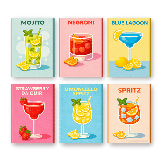 6 Mini Paintings - Cocktail Classics Set - Paint by numbers