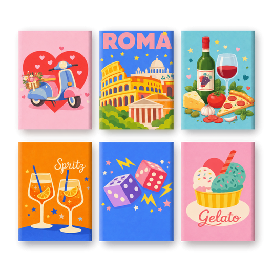 6 Mini Paintings - Colorful Italy Set - Paint by numbers