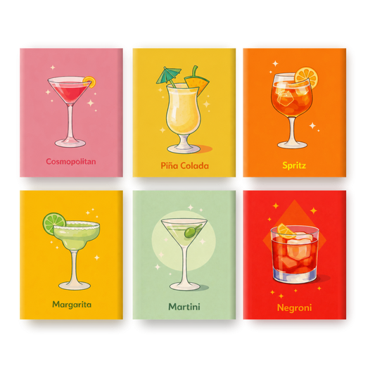 6 Mini Paintings - Happy Hour Set - Paint by numbers