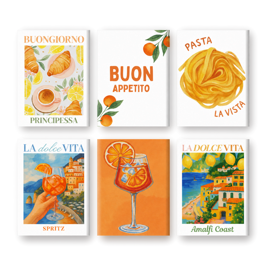 6 Mini Paintings - Italian Buon Appetito set-Paint by numbers