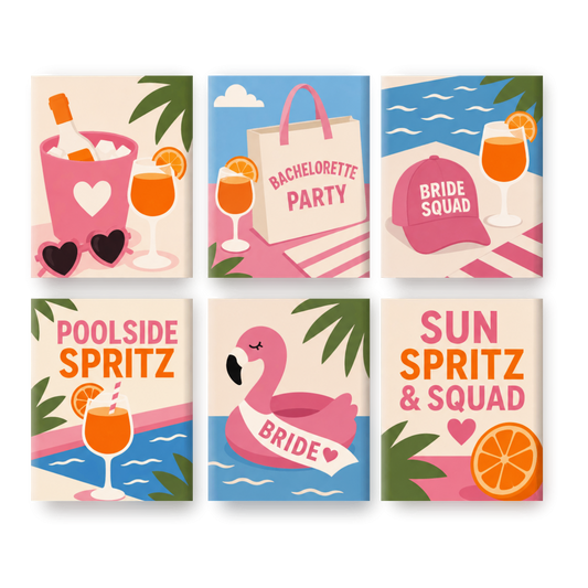 6 Mini Paintings - Spritz Bachelorette Set - Paint by numbers