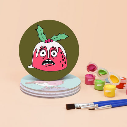 4 Paint by Number Coasters – Crazy Christmas Set