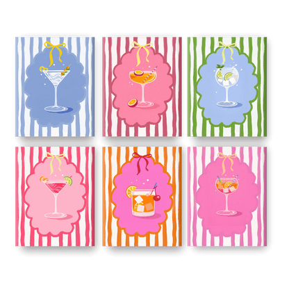 6 Mini Paintings - Trendy Cocktails Set- Paint by Numbers