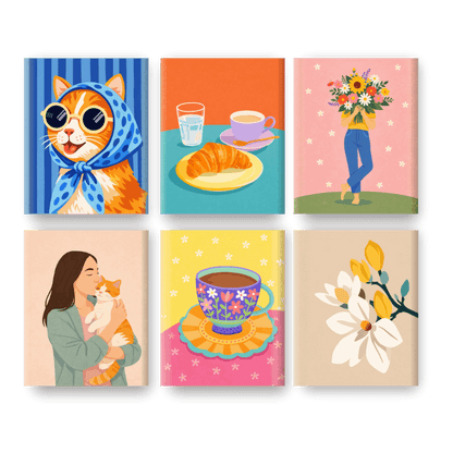 6 Mini Paintings - Charming Moments Set- Paint by Numbers