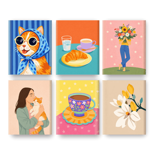 6 Mini Paintings - Charming Moments Set- Paint by Numbers