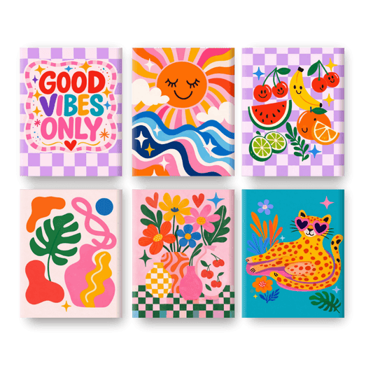 6 Mini Paintings - Good Vibes Only Set- Paint by Numbers