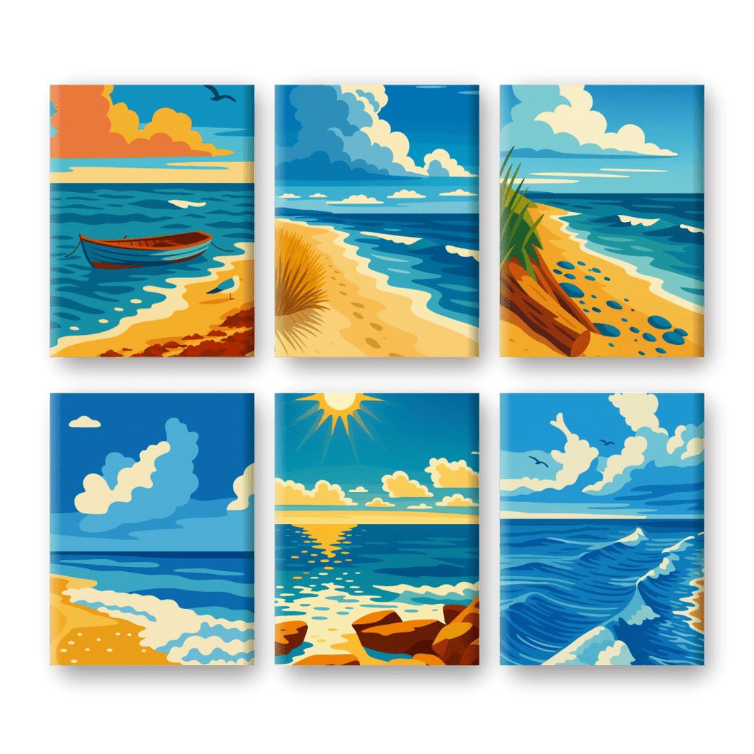 6 Mini Paintings   Seashore Set
