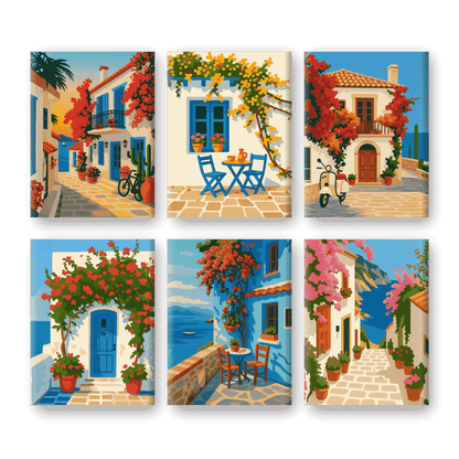 6 Mini Paintings - Mediterranen Set- Paint by Numbers