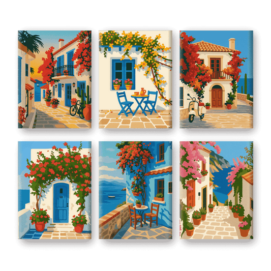 6 Mini Paintings - Mediterranen Set- Paint by Numbers
