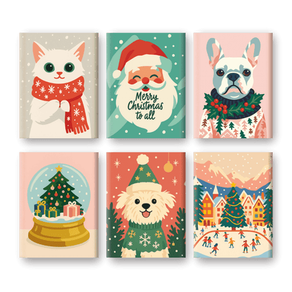 6 Mini Paintings - Cold Christmas Set- Paint by Numbers