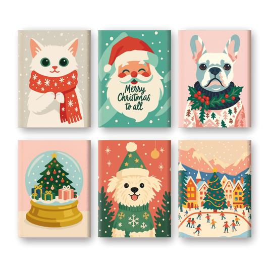6 Mini Paintings - Cold Christmas Set- Paint by Numbers