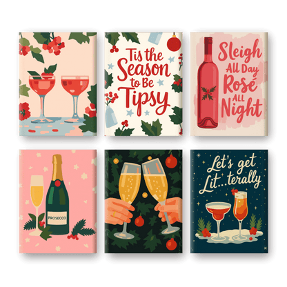 6 Mini Paintings - Tipsy Christmas Set- Paint by Numbers