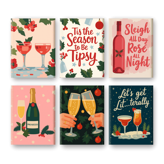 6 Mini Paintings - Tipsy Christmas Set- Paint by Numbers