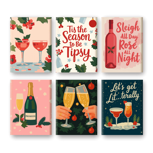 6 Mini Paintings - Tipsy Christmas Set