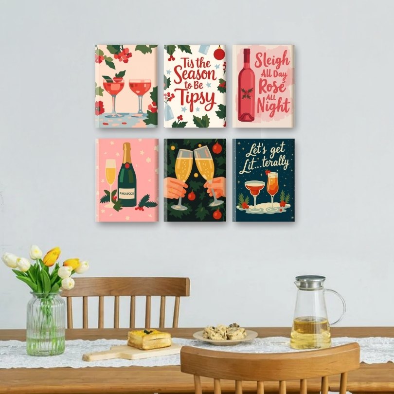 6 Mini Paintings - Tipsy Christmas Set