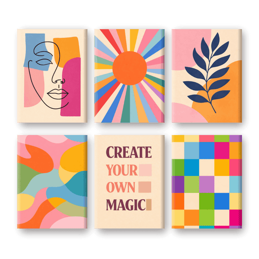 6 Mini Paintings - Abstract Harmony Set- Paint by Numbers