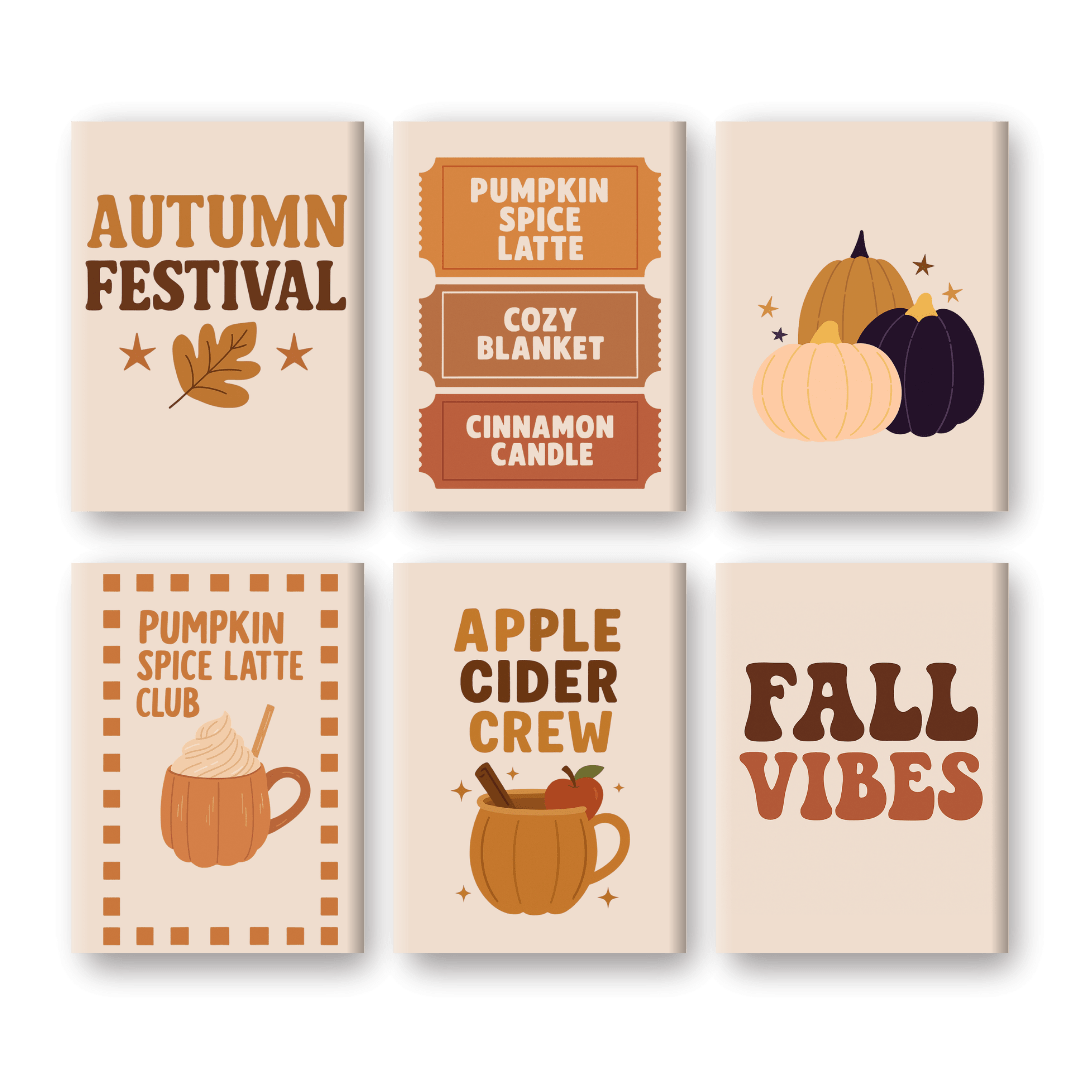 6 Mini Paintings - Autumn Festival Set- Paint by Numbers