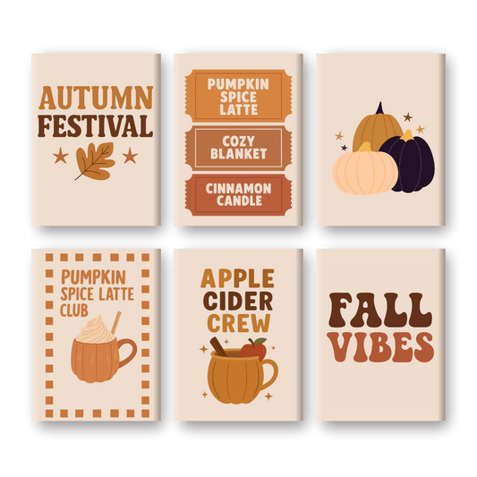 6 Mini Paintings - Autumn Festival Set- Paint by Numbers