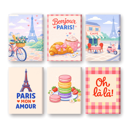 6 Mini Paintings - Bonjour Paris Set- Paint by Numbers