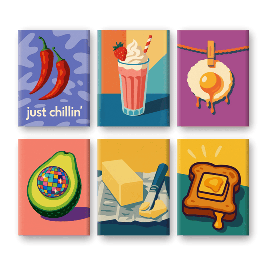 6 Mini Paintings - Breakfast Toast Set- Paint by Numbers