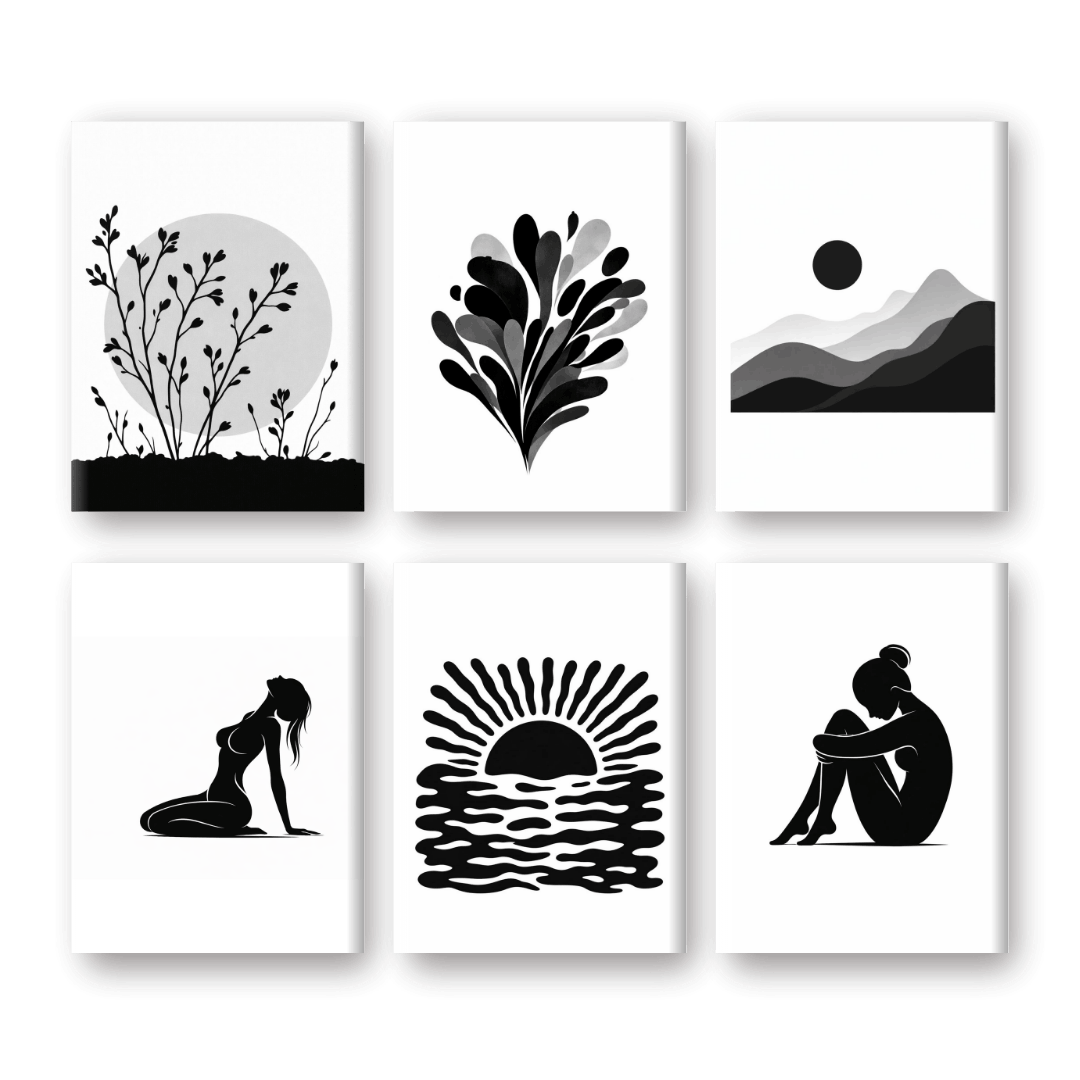 6 Mini Paintings - Calm Essence Set- Paint by Numbers