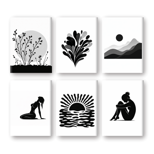 6 Mini Paintings - Calm Essence Set- Paint by Numbers