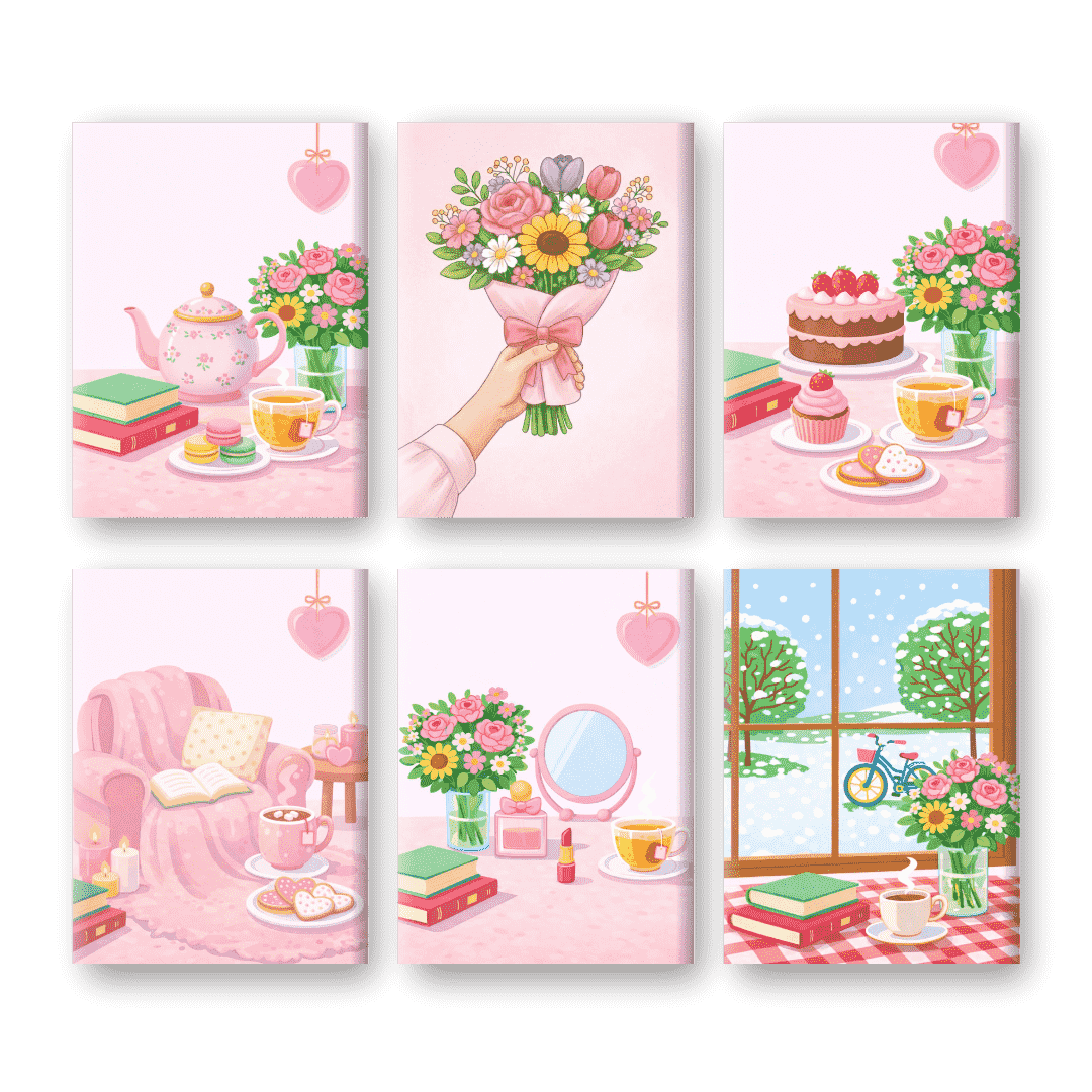 6 Mini Paintings - Calm Moments Set- Paint by Numbers