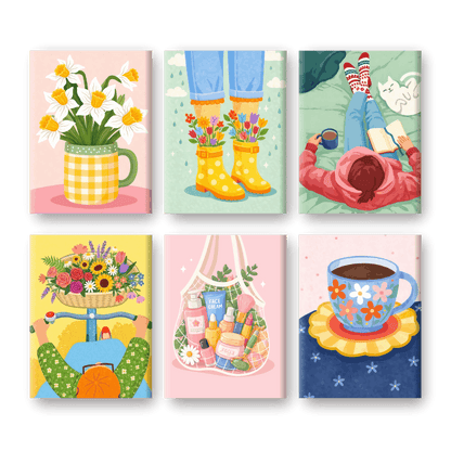 6 Mini Paintings - Calm & Cozy Set- Paint by Numbers