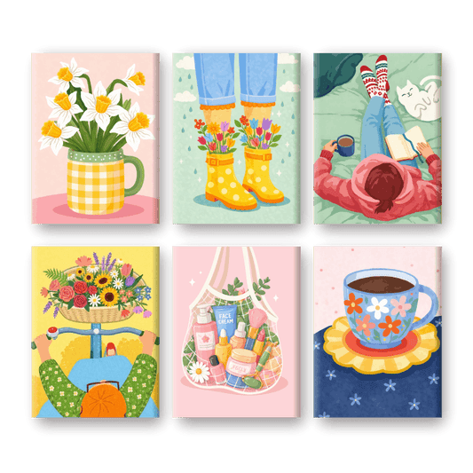 6 Mini Paintings - Calm & Cozy Set- Paint by Numbers