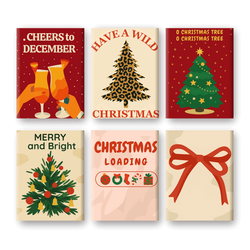 6 Mini Paintings | Cheers to December Set
