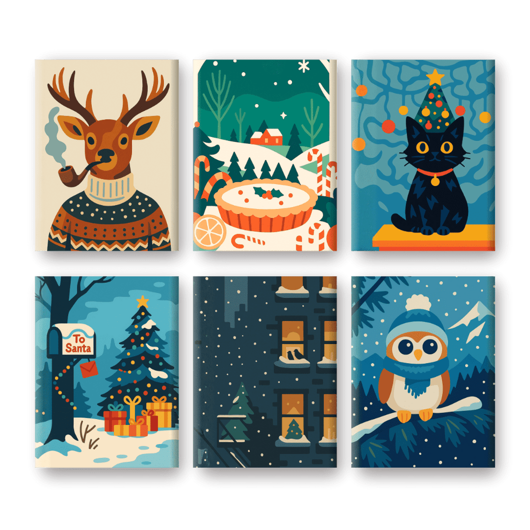 6 Mini Paintings | Christmas Charm Set