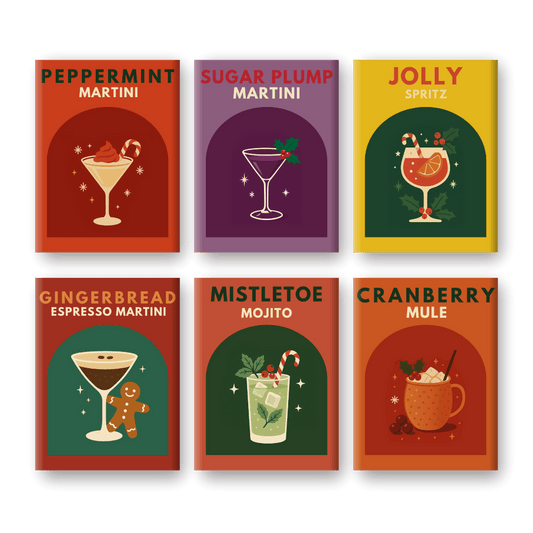 6 Mini Paintings - Christmas Cocktails Set-Paint by numbers