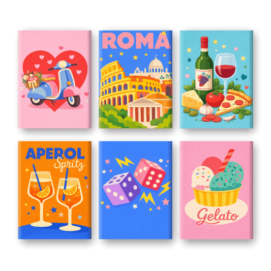 6 Mini Paintings - Colorful Italy Set- Paint by Numbers
