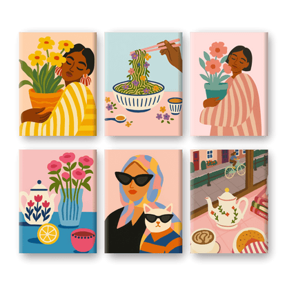 6 Mini Paintings | Colorful Lifestyle Set- Paint by Numbers