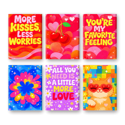 6 Mini Paintings - Colorful Love Set- Paint by Numbers