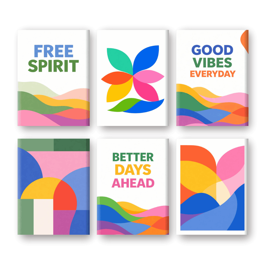 6 Mini Paintings - Colorful & Abstract Set- Paint by Numbers