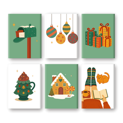 6 Mini Paintings - Cozy Christmas Season Set- Paint by Numbers