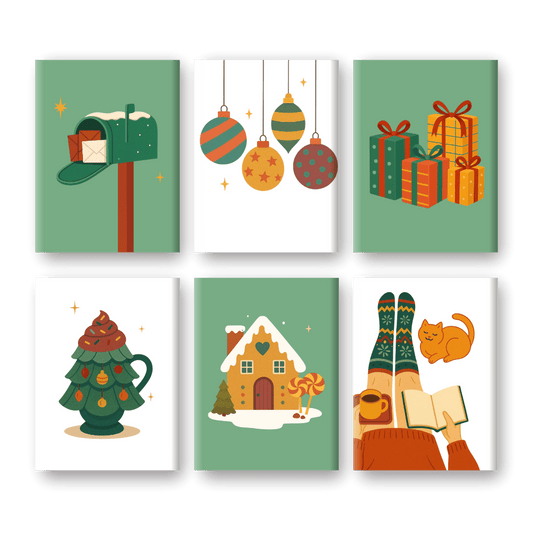 6 Mini Paintings - Cozy Christmas Season Set- Paint by Numbers